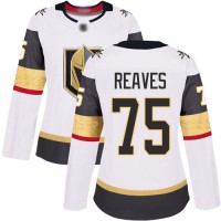 Adidas Vegas Golden Knights #75 Ryan Reaves White Road Authentic Women's Stitched NHL Jersey