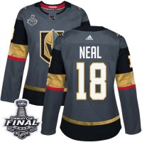 Adidas Vegas Golden Knights #18 James Neal Grey Home Authentic 2018 Stanley Cup Final Women's Stitched NHL Jersey