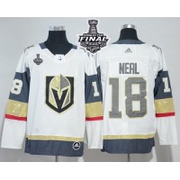 Adidas Vegas Golden Knights #18 James Neal White Road Authentic 2018 Stanley Cup Final Women's Stitched NHL Jersey