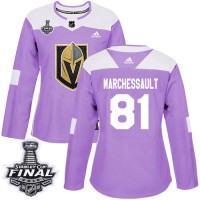 Adidas Vegas Golden Knights #81 Jonathan Marchessault Purple Authentic Fights Cancer 2018 Stanley Cup Final Women's Stitched NHL Jersey