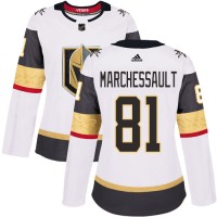 Adidas Vegas Golden Knights #81 Jonathan Marchessault White Road Authentic Women's Stitched NHL Jersey
