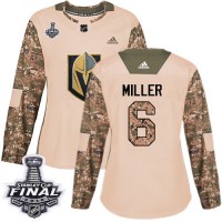Adidas Vegas Golden Knights #6 Colin Miller Camo Authentic 2017 Veterans Day 2018 Stanley Cup Final Women's Stitched NHL Jersey