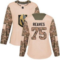 Adidas Vegas Golden Knights #75 Ryan Reaves Camo Authentic 2017 Veterans Day Women's Stitched NHL Jersey