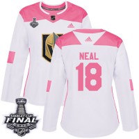 Adidas Vegas Golden Knights #18 James Neal White/Pink Authentic Fashion 2018 Stanley Cup Final Women's Stitched NHL Jersey