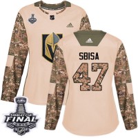 Adidas Vegas Golden Knights #47 Luca Sbisa Camo Authentic 2017 Veterans Day 2018 Stanley Cup Final Women's Stitched NHL Jersey
