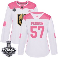Adidas Vegas Golden Knights #57 David Perron White/Pink Authentic Fashion 2018 Stanley Cup Final Women's Stitched NHL Jersey