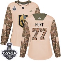 Adidas Vegas Golden Knights #77 Brad Hunt Camo Authentic 2017 Veterans Day 2018 Stanley Cup Final Women's Stitched NHL Jersey