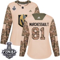 Adidas Vegas Golden Knights #81 Jonathan Marchessault Camo Authentic 2017 Veterans Day 2018 Stanley Cup Final Women's Stitched NHL Jersey