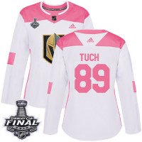 Adidas Vegas Golden Knights #89 Alex Tuch White/Pink Authentic Fashion 2018 Stanley Cup Final Women's Stitched NHL Jersey