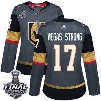 Adidas Vegas Golden Knights #17 Vegas Strong Grey Home Authentic 2018 Stanley Cup Final Women's Stitched NHL Jersey
