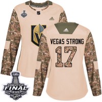 Adidas Vegas Golden Knights #17 Vegas Strong Camo Authentic 2017 Veterans Day 2018 Stanley Cup Final Women's Stitched NHL Jersey