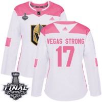 Adidas Vegas Golden Knights #17 Vegas Strong White/Pink Authentic Fashion 2018 Stanley Cup Final Women's Stitched NHL Jersey