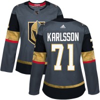 Adidas Vegas Golden Knights #71 William Karlsson Grey Home Authentic Women's Stitched NHL Jersey