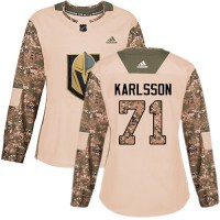 Adidas Vegas Golden Knights #71 William Karlsson Camo Authentic 2017 Veterans Day Women's Stitched NHL Jersey