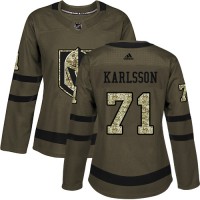 Adidas Vegas Golden Knights #71 William Karlsson Green Salute to Service Women's Stitched NHL Jersey