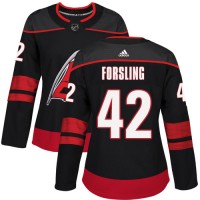 Adidas Carolina Hurricanes #42 Gustav Forsling Black Alternate Authentic Women's Stitched NHL Jersey