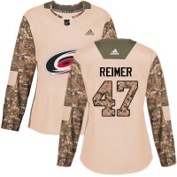Adidas Carolina Hurricanes #47 James Reimer Camo Authentic 2017 Veterans Day Women's Stitched NHL Jersey