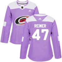 Adidas Carolina Hurricanes #47 James Reimer Purple Authentic Fights Cancer Women's Stitched NHL Jersey