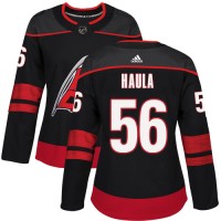 Adidas Carolina Hurricanes #56 Erik Haula Black Alternate Authentic Women's Stitched NHL Jersey