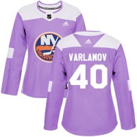 Adidas New York Islanders #40 Semyon Varlamov Purple Authentic Fights Cancer Women's Stitched NHL Jersey
