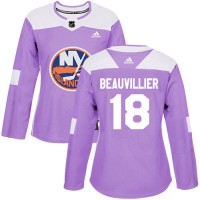 Adidas New York Islanders #18 Anthony Beauvillier Purple Authentic Fights Cancer Women's Stitched NHL Jersey
