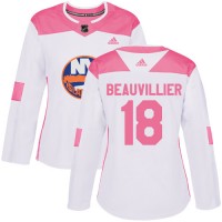 Adidas New York Islanders #18 Anthony Beauvillier White/Pink Authentic Fashion Women's Stitched NHL Jersey