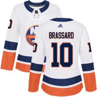 Adidas New York Islanders #10 Derek Brassard White Road Authentic Women's Stitched NHL Jersey