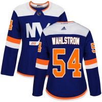 Adidas New York Islanders #54 Oliver Wahlstrom Blue Alternate Authentic Women's Stitched NHL Jersey