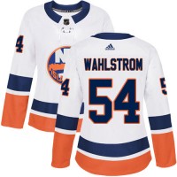 Adidas New York Islanders #54 Oliver Wahlstrom White Road Authentic Women's Stitched NHL Jersey