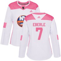 Adidas New York Islanders #7 Jordan Eberle White/Pink Authentic Fashion Women's Stitched NHL Jersey