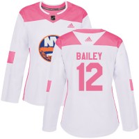 Adidas New York Islanders #12 Josh Bailey White/Pink Authentic Fashion Women's Stitched NHL Jersey
