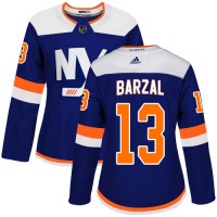 Adidas New York Islanders #13 Mathew Barzal Blue Alternate Authentic Women's Stitched NHL Jersey