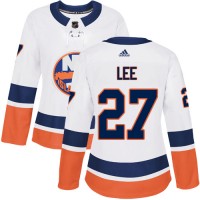 Adidas New York Islanders #27 Anders Lee White Road Authentic Women's Stitched NHL Jersey