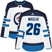Adidas Winnipeg Jets #26 Blake Wheeler White Road Authentic Women's Stitched NHL Jersey