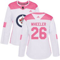 Adidas Winnipeg Jets #26 Blake Wheeler White/Pink Authentic Fashion Women's Stitched NHL Jersey