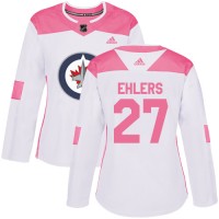 Adidas Winnipeg Jets #27 Nikolaj Ehlers White/Pink Authentic Fashion Women's Stitched NHL Jersey