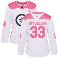 Adidas Winnipeg Jets #33 Dustin Byfuglien White/Pink Authentic Fashion Women's Stitched NHL Jersey