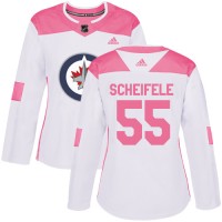 Adidas Winnipeg Jets #55 Mark Scheifele White/Pink Authentic Fashion Women's Stitched NHL Jersey