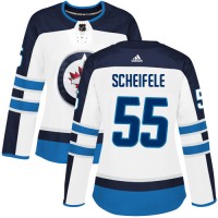 Adidas Winnipeg Jets #55 Mark Scheifele White Road Authentic Women's Stitched NHL Jersey