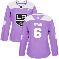 Adidas Los Angeles Kings #6 Joakim Ryan Purple Authentic Fights Cancer Women's Stitched NHL Jersey