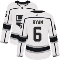 Adidas Los Angeles Kings #6 Joakim Ryan White Road Authentic Women's Stitched NHL Jersey