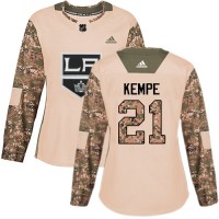 Adidas Los Angeles Kings #21 Mario Kempe Camo Authentic 2017 Veterans Day Women's Stitched NHL Jersey