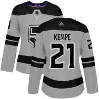 Adidas Los Angeles Kings #21 Mario Kempe Gray Alternate Authentic Women's Stitched NHL Jersey