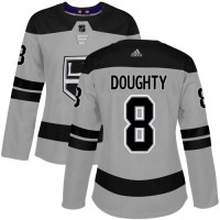Adidas Los Angeles Kings #8 Drew Doughty Gray Alternate Authentic Women's Stitched NHL Jersey