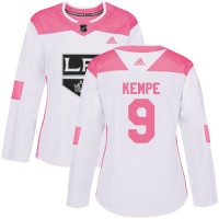 Adidas Los Angeles Kings #9 Adrian Kempe White/Pink Authentic Fashion Women's Stitched NHL Jersey