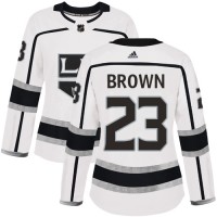 Adidas Los Angeles Kings #23 Dustin Brown White Road Authentic Women's Stitched NHL Jersey