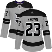 Adidas Los Angeles Kings #23 Dustin Brown Gray Alternate Authentic Women's Stitched NHL Jersey