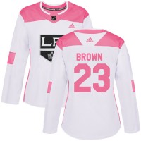 Adidas Los Angeles Kings #23 Dustin Brown White/Pink Authentic Fashion Women's Stitched NHL Jersey