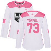 Adidas Los Angeles Kings #73 Tyler Toffoli White/Pink Authentic Fashion Women's Stitched NHL Jersey