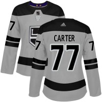 Adidas Los Angeles Kings #77 Jeff Carter Gray Alternate Authentic Women's Stitched NHL Jersey